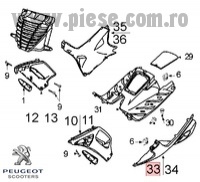 Carena laterala stanga podea originala Peugeot Speedfight - Speedfight 2 - Speedfight - WRC - X-Race - X-Team 2T 50-100cc (albastru)